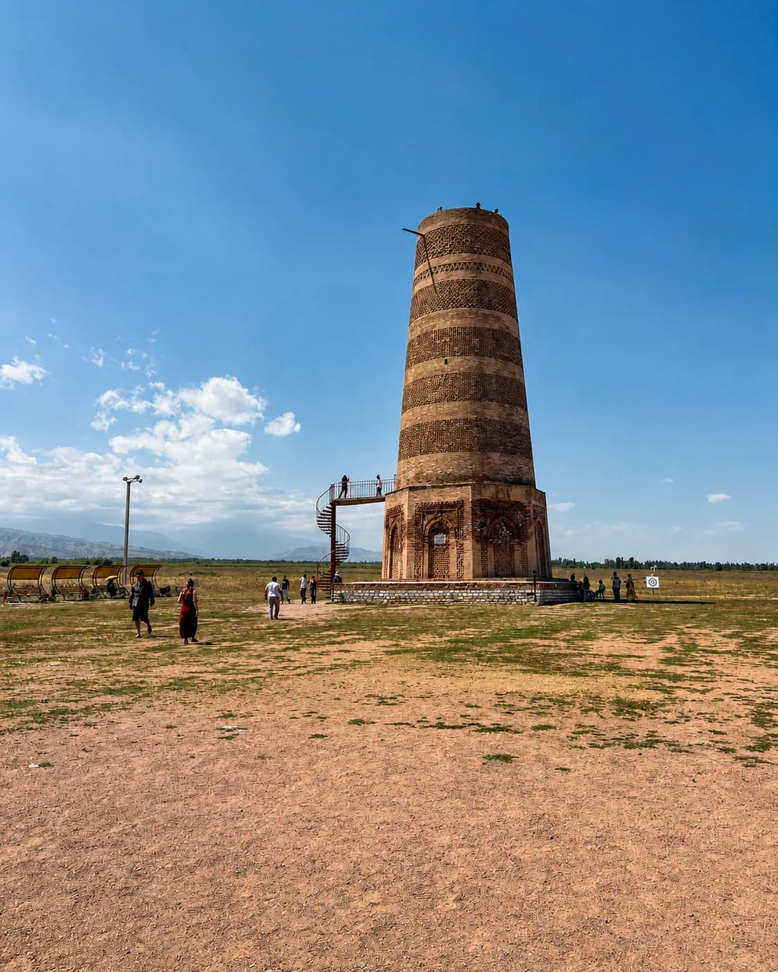 Burana Tower beneath a clear blue sky