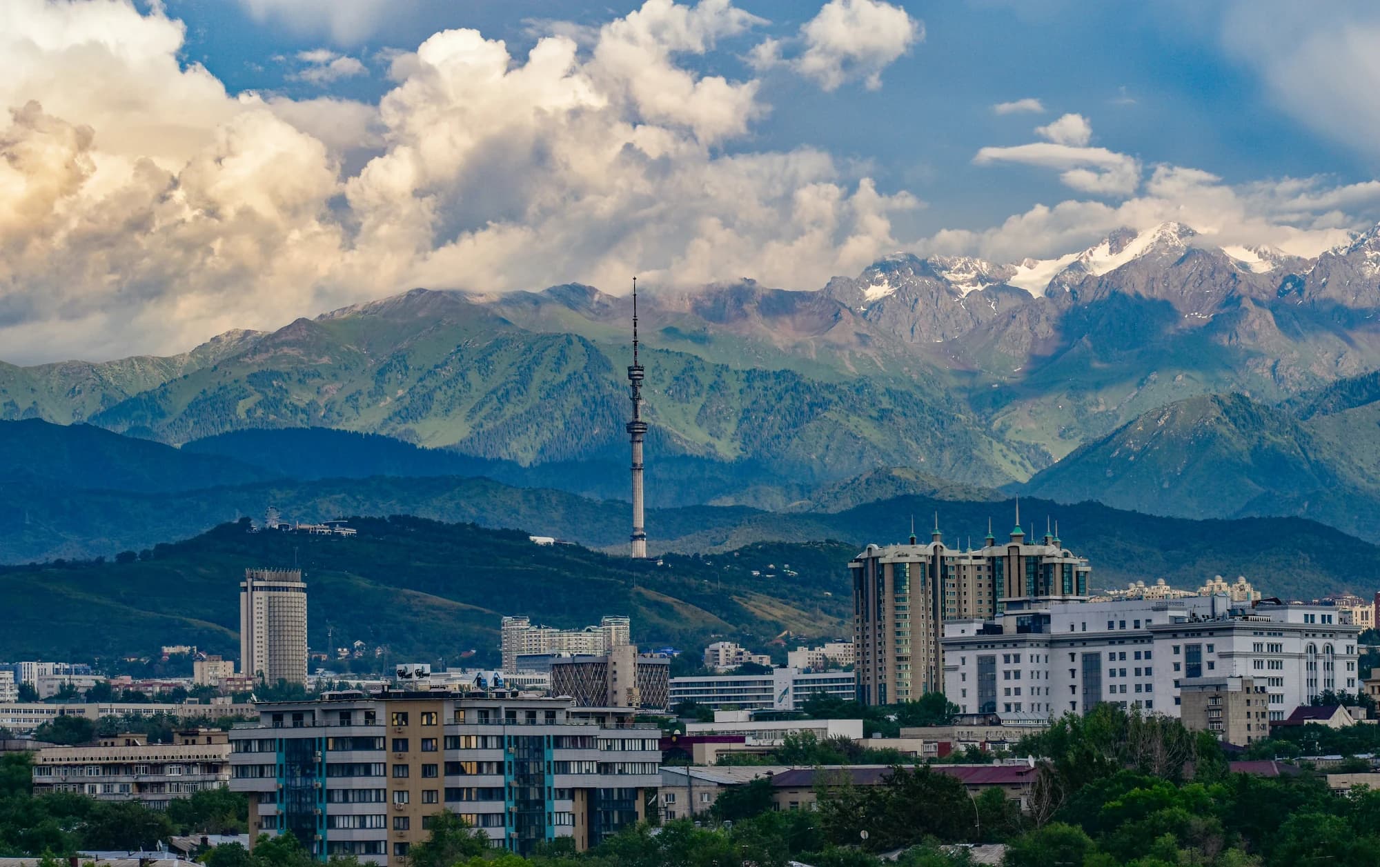 Almaty skyline beneath the mountains of Kazakhstan